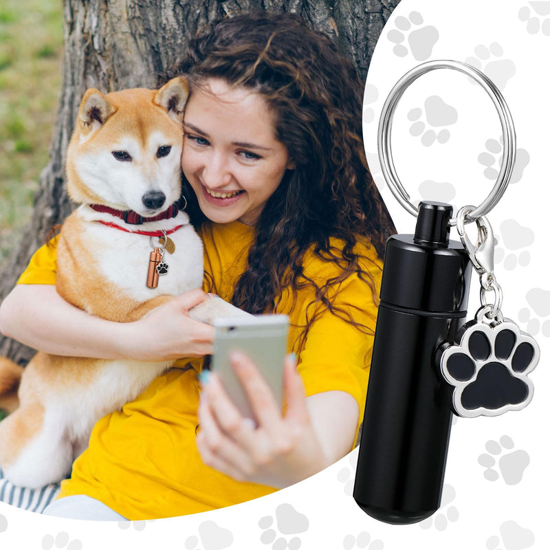 Loetere 4 Pcs Pet Urns Keychain with 4 Paw Shape Urn Pendant, Keychain for Pet Ashes Keepsake Stainless Steel Small Pet Urns for Dogs Small Pet Cremation Keepsake Paw Memorial Urn - PawsPlanet Australia