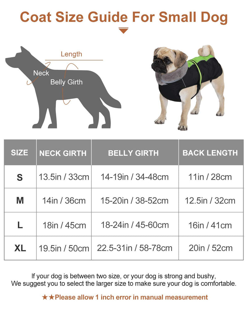 Dog Jacket Winter Coat Waterproof, Super Warm Dog pet Vest Coat Thick Outfits Fleece Lined Padded Cotton Cozy Winter Clothes Snowproof Cold Weather Warm Suit Adjustable for Small Medium Dogs Green XL - PawsPlanet Australia