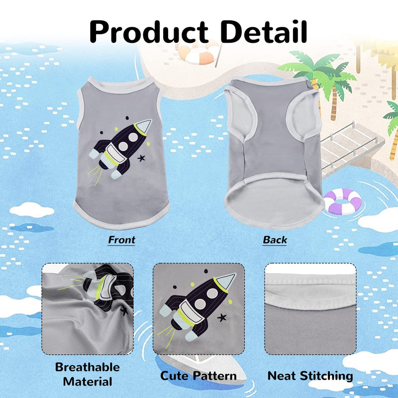 ShuRung 4 Pack Dog Shirts Dog Tank Tops Cute Pattern Cat Dog Summer Vest Shirt Dog Stripe Sleeveless T-Shirt Pet Soft Breathable Clothes for Cats Small Medium Dogs S - PawsPlanet Australia