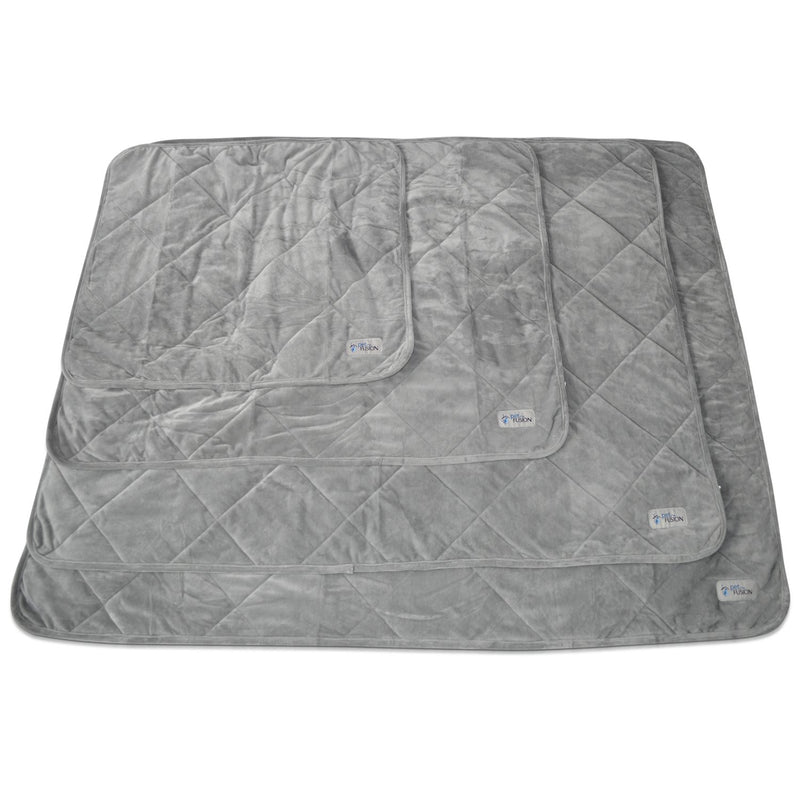 [Australia] - PetFusion Premium Plus Quilted Pet Blanket Blanket, Multiple Sizes for Dogs & Cats. X-Large (60 x 48") Grey 