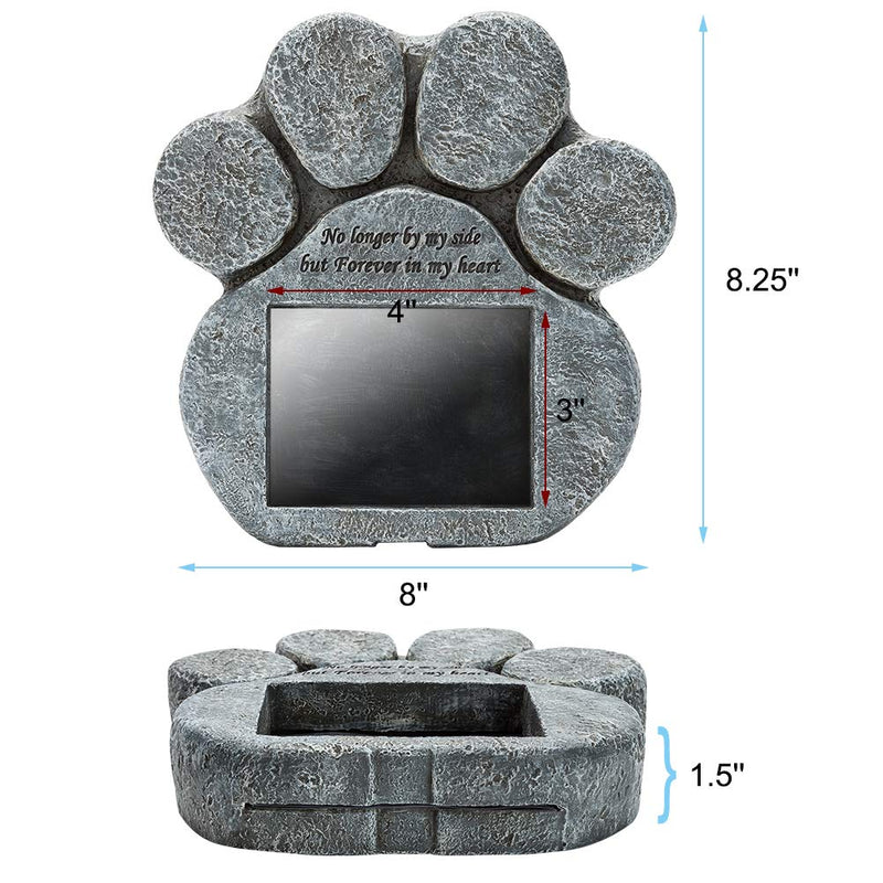 EXPAWLORER Pet Paw Memorial Stone with a Photo Frame and Sympathy Poem, Pet Loss Gigts in Garden Backyard Marker Grave Tombstone for Dogs Cats - PawsPlanet Australia