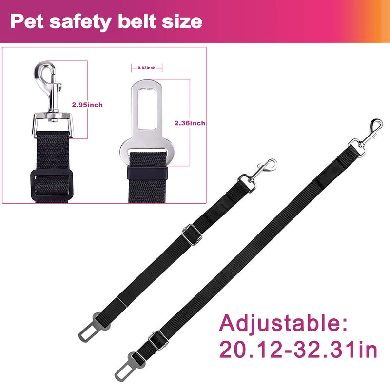 [Australia] - GTOTd 2 Packs Adjustable Pet Dog Cat Car Seat Belt Safety Leads Vehicle Seatbelt Harness(and 2 Packs Collapsible Dog Bowl) Portable Travel Pet Set 