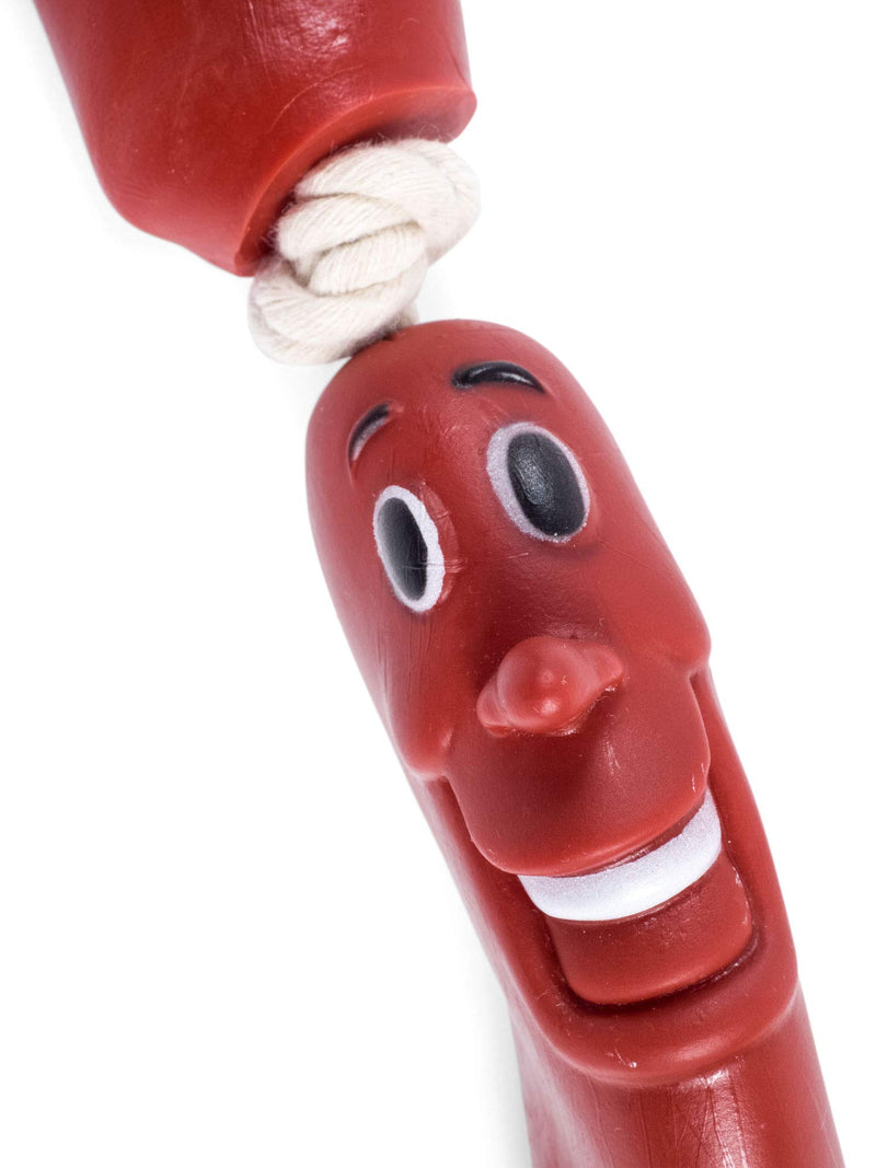 Petface Sausage On A Rope Dog Toy, Red - PawsPlanet Australia