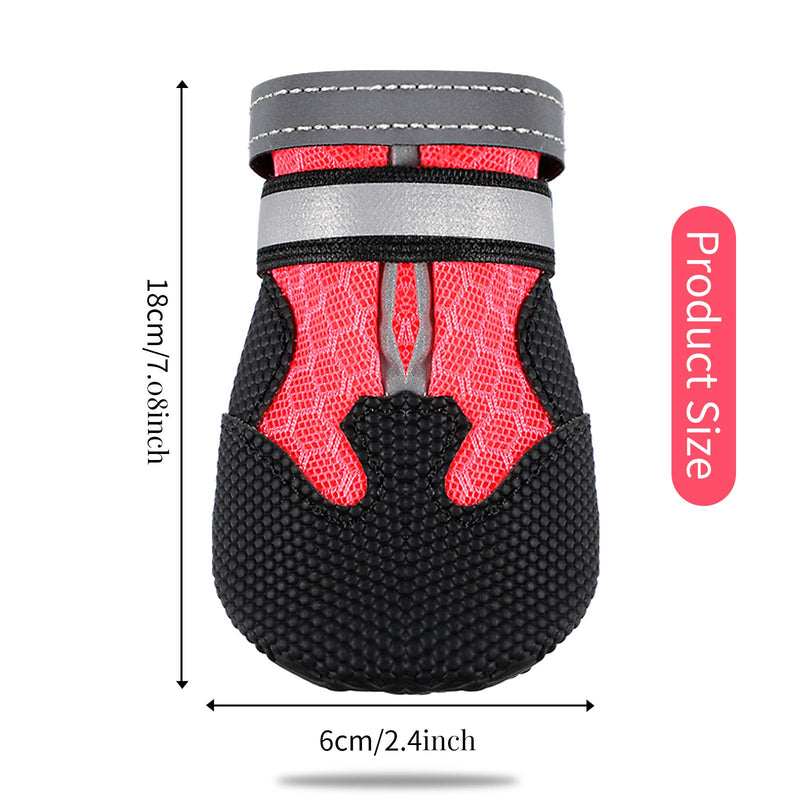 Weewooday 4 Pieces Breathable Mesh Dog Boots Soft Sole Puppy Shoes Nonslip Pet Boots Breathable Paw Protectors Durable Dog Booties for Dogs Puppy Pet (Pink, M) - PawsPlanet Australia