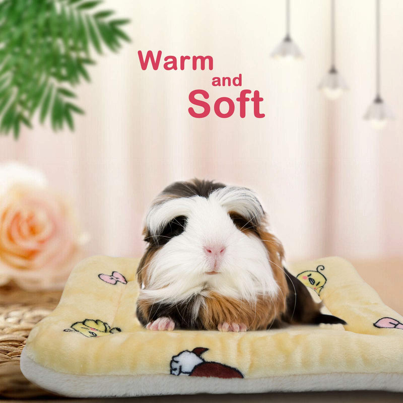 [Australia] - RYPET Small Animal Bed 2PCS - Rabbit Guinea Pig Hamster Bed Winter Warm Fleece Sleep Pad for Squirrel Hedgehog Bunny Chinchilla and Other Small Animals, Random Color S: (7.8*11.8inch) 2PCS 