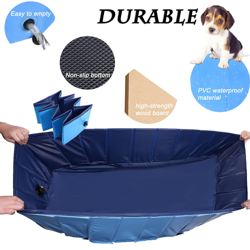 Dog Pool Folding Pet Bath for Small to Large Sized Dogs Outdoor PVC Swimming Bathing Tub Pool for Dogs and Cat L 120*30CM - PawsPlanet Australia