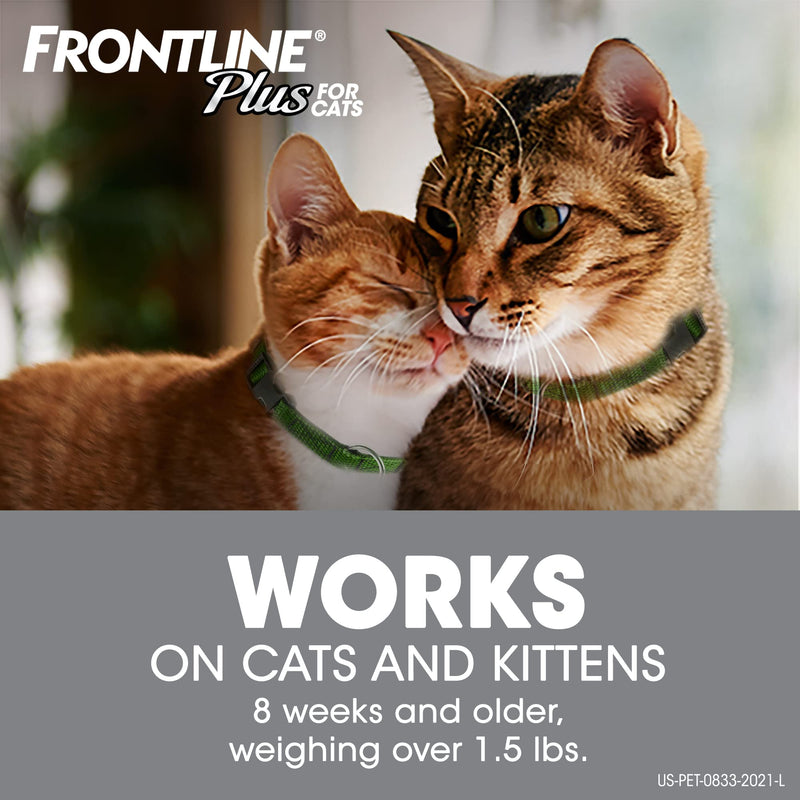 FRONTLINE Plus Flea and Tick Treatment for Cats 3 Doses - PawsPlanet Australia