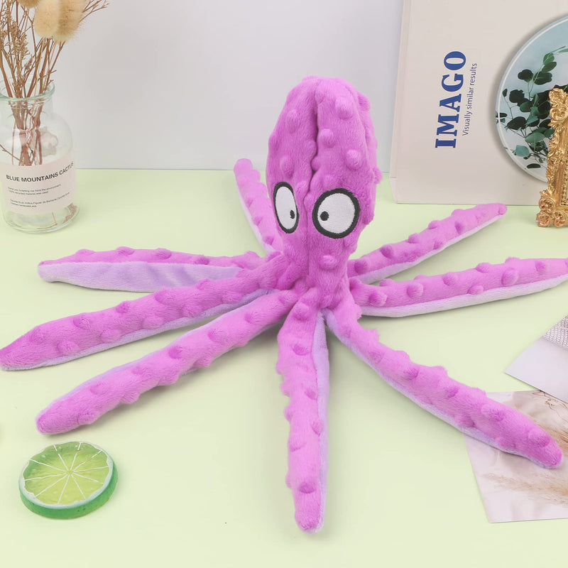 Octopus Dog Toys, No Stuffing Squeaky Dog Toys Interactive Octopus Dog Chew Toys with Crinkle Paper for Small Medium Dogs Playing and Training (Purple) Purple - PawsPlanet Australia