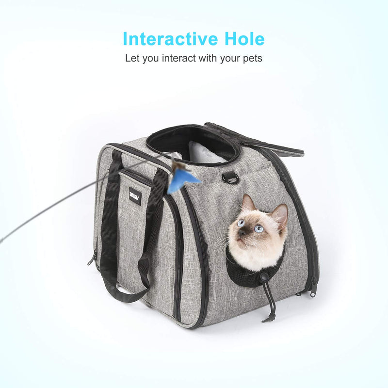 Zellar Pet Carrier, Portable Dog Carrier Bag with Top Opening, Foldable Pet Bag with Breathable Interactive Hole, Expandable Pet Travel Bag for Puppy Dogs Cats and Small Animals - PawsPlanet Australia