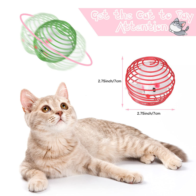 4 Pieces Stretchable Cat Springs Toys Colorful Cat Coil Spring Action Toy Rolling Cat Balls Interactive Caged Rats, Random Color - PawsPlanet Australia