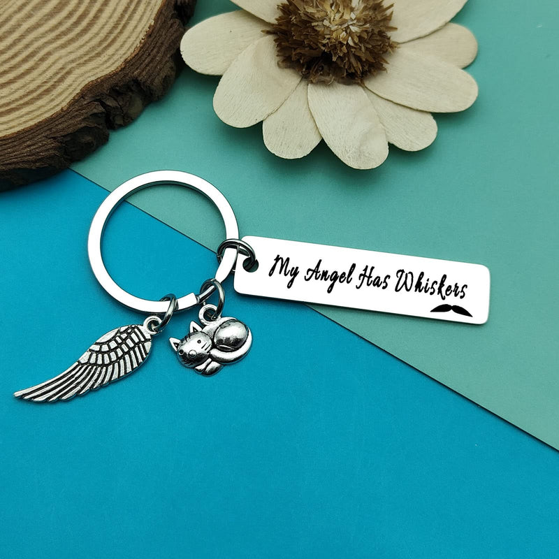 Pet Sympathy Gift Loss of Cat Keychain Memorial Gift for Loss of Cat Pet Loss Jewelry Sympathy Gift for Cat Lover Family Friends Pet Owner Remembrance Gifts In Memory of Cat Has Whiskers Keyring - PawsPlanet Australia