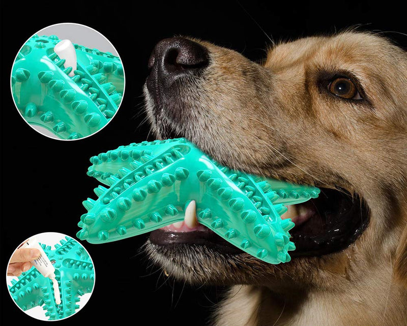 baibaoxiang Dog Toothbrush Indestructible, Dog Toys Squeaky Dog Cleaning Chew Toys Durable Natural Rubber for Dogs Bite Resistant - Blue - PawsPlanet Australia