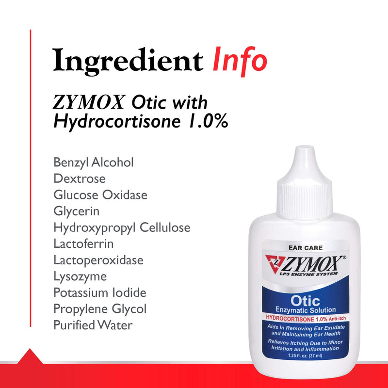 Zymox Pet King Brand Otic Pet Ear Treatment with Hydrocortisone 1.25 oz - PawsPlanet Australia