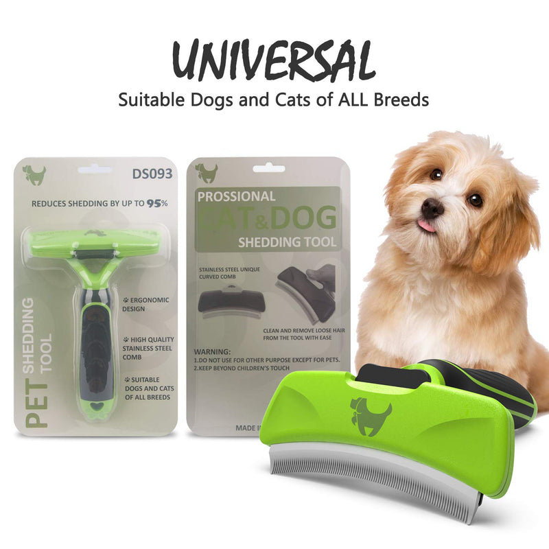 [Australia] - ORFELD Dog Shedding Tools, Shedding Brush Gromming Tool, Deshedding Tool for Reduce Loose Hair Upto 95%, Dog and Cat Shedding Grooming Tool green 