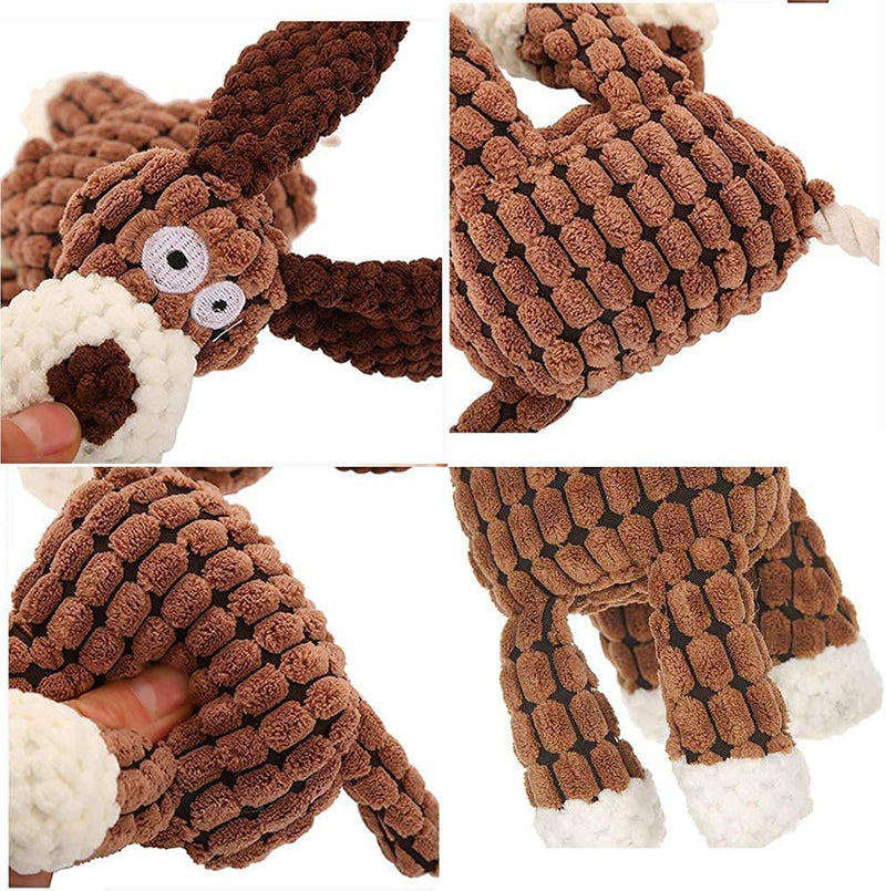 Pack of 3 dog toys, squeaky dog plush toy, dog toy plush animal dog toy for small medium, dog donkey, dog, sheep 3 pack - PawsPlanet Australia