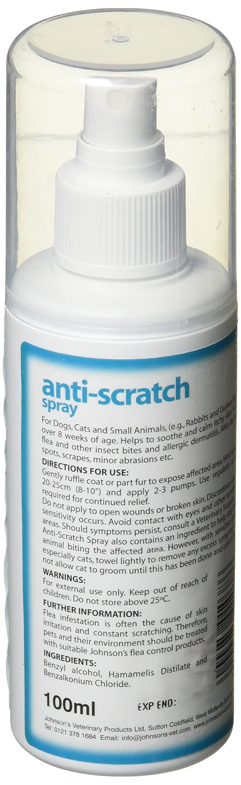 Johnsons Vet Anti-Scratch Spray, 100 ml - PawsPlanet Australia