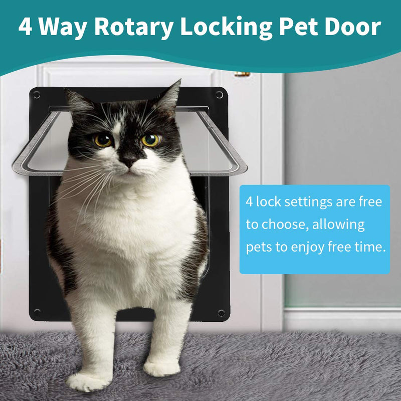 [Australia] - success Pet Door for Cats，Cat Doors for Interior Doors and Exterior Doors，3 Sizes Options New L: 10.6"x 9.3"x 2.2" New Version Black 