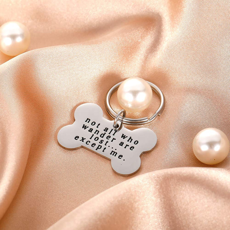 [Australia] - Tritiara Funny Pet ID Tags for Dogs Collar for Kitten New Puppy Stainless Steel Not All Who Wander are Lost Except Me Cat Charm Identification Charm 