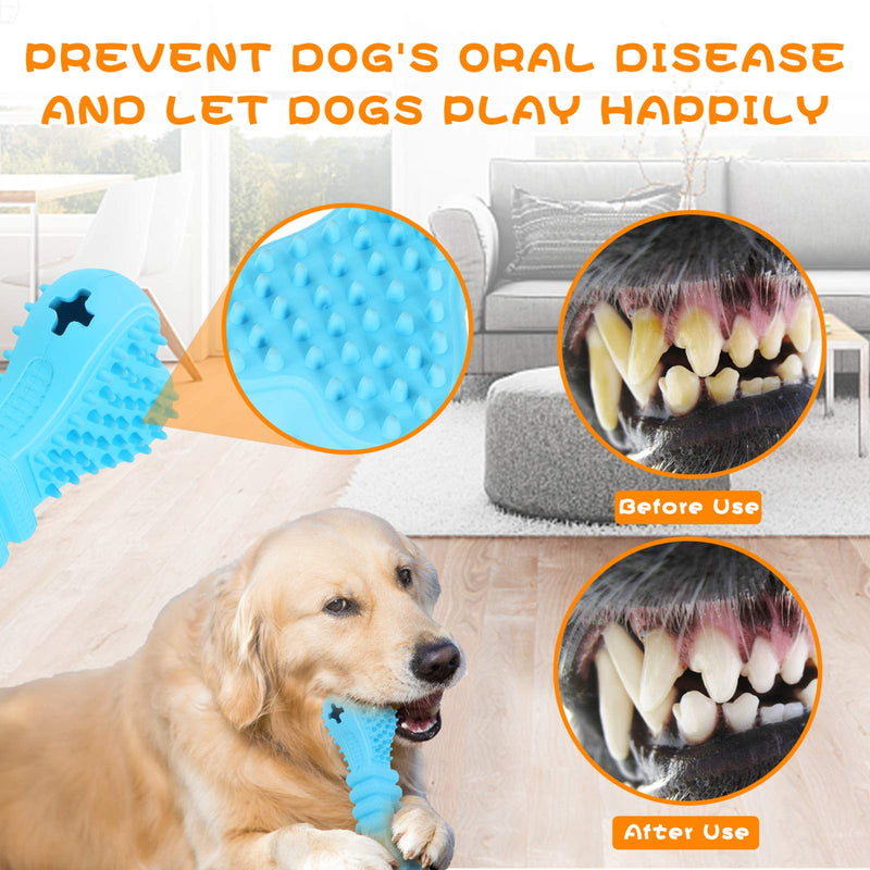 [Australia] - SIKROFEGEN Dog Chew Toy, Durable Natural Rubber Beef Teeth Cleaning Tough Dog Bone for All Aggressive Chewers Small/Medium/Large Dogs Puppy (6.7x2.5x1.5 Inch) 