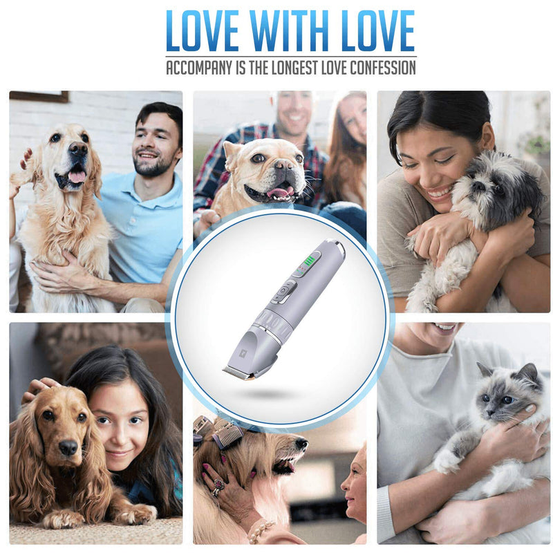 Dog Clippers Professional Dog Grooming Clipper Low Noise Rechargeable Cordless Pet Clippers for Dogs Cats Pets Silent Trimmer Dog Grooming Kit - PawsPlanet Australia