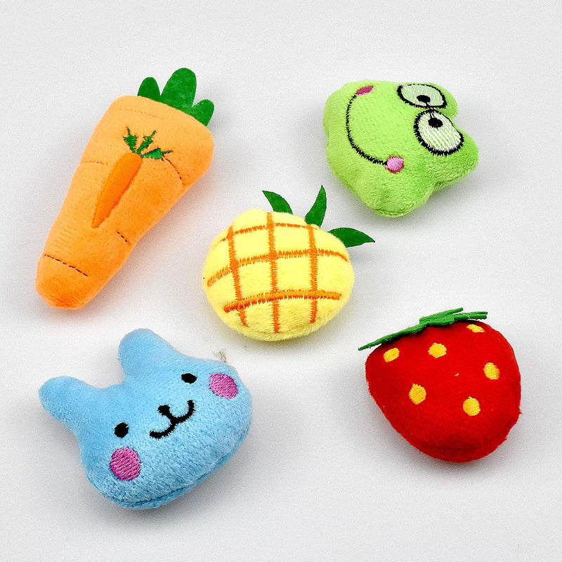 Fodlon Catnip Toys for Cats, 5Pcs Interactive Cat Catnip Toys Cute Shape Soft Plush Cat Pillow for Cat Kitten Teeth Cleaning Playing Chewing Pet Play Toy Strawberry/Frog/Rabbit/Pineapple/Carrot - PawsPlanet Australia