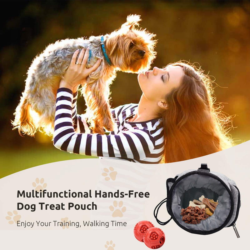 Nvcturne Dog Treat Pouch for Training, Pet Treat Bag for Easily Carry Pet Toys, Kibble, Treats, Hands-Free Puppy Training Pouch with Adjustable Waistband and Built-in Dog Waste Bag Dispenser - PawsPlanet Australia