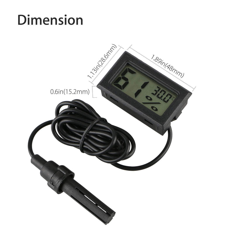 Digital Thermometer Hygrometer,INRIGOROUS Pack of 2 Hygrometer Thermometer Mini Probe Thermometers Temperature Humidity Gauge Meter for Reptile Incubator Aquarium Poultry Office Living Room (2 Pack) 2 Pack - PawsPlanet Australia