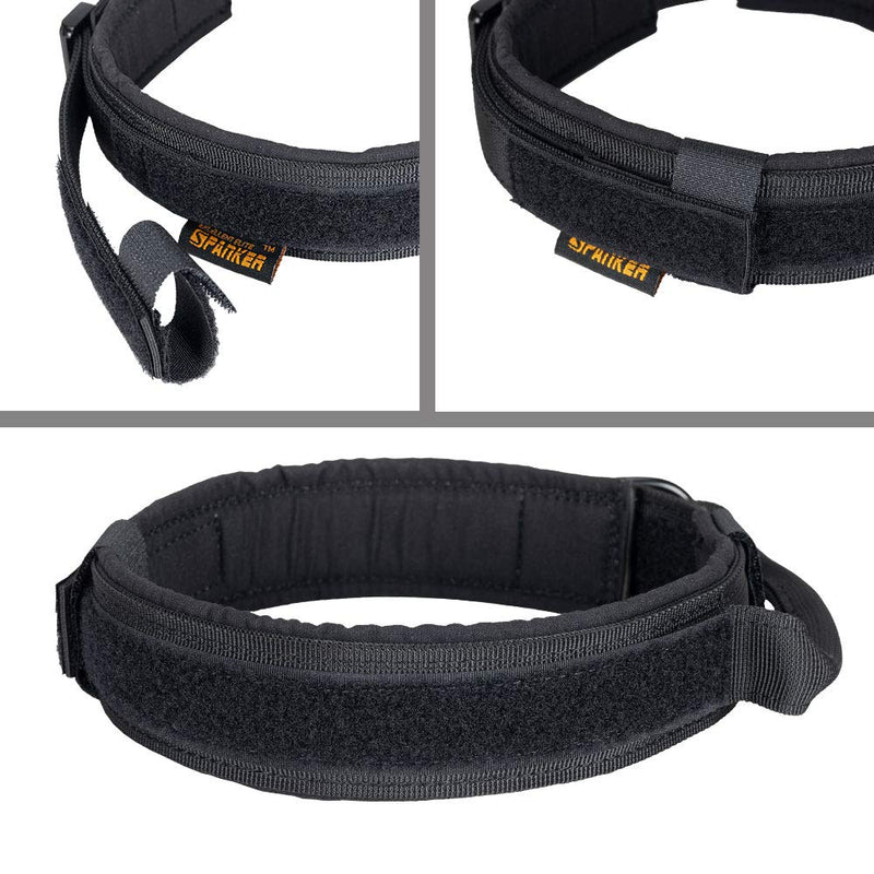 [Australia] - EXCELLENT ELITE SPANKER Tactical Dog Collar Nylon Adjustable K9 Collar Military Dog Collar Heavy Duty Metal Buckle with Handle L Size-Adjustable(17-20.5") Black 