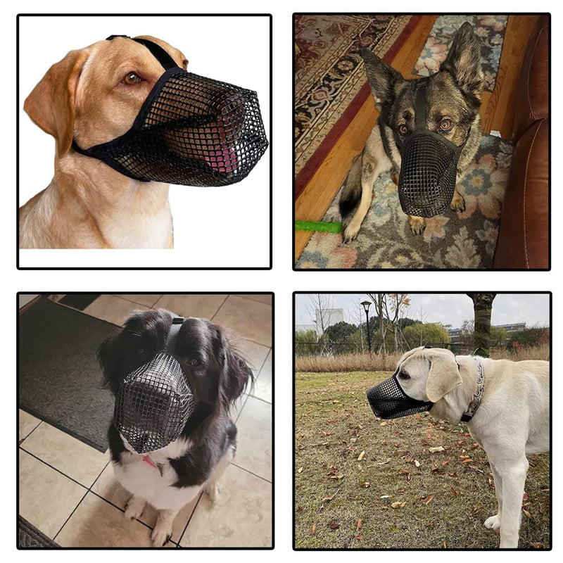 JVHLOV Dog Muzzle for Large Dog, Prevents Biting, Barking and Chewing, Dog Muzzle with Mesh and Adjustable Loop, Muzzle with Safety Strap for Small (M) M - PawsPlanet Australia