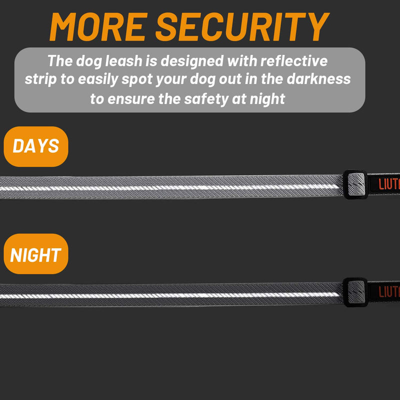 WelCloud Dog Lead ,Dog Leash Training Lead with Adjustable Length of 5FT,Reflective Duty Nylon Tape Dog Leads，Walking Leash for Small, Medium Dogs black - PawsPlanet Australia