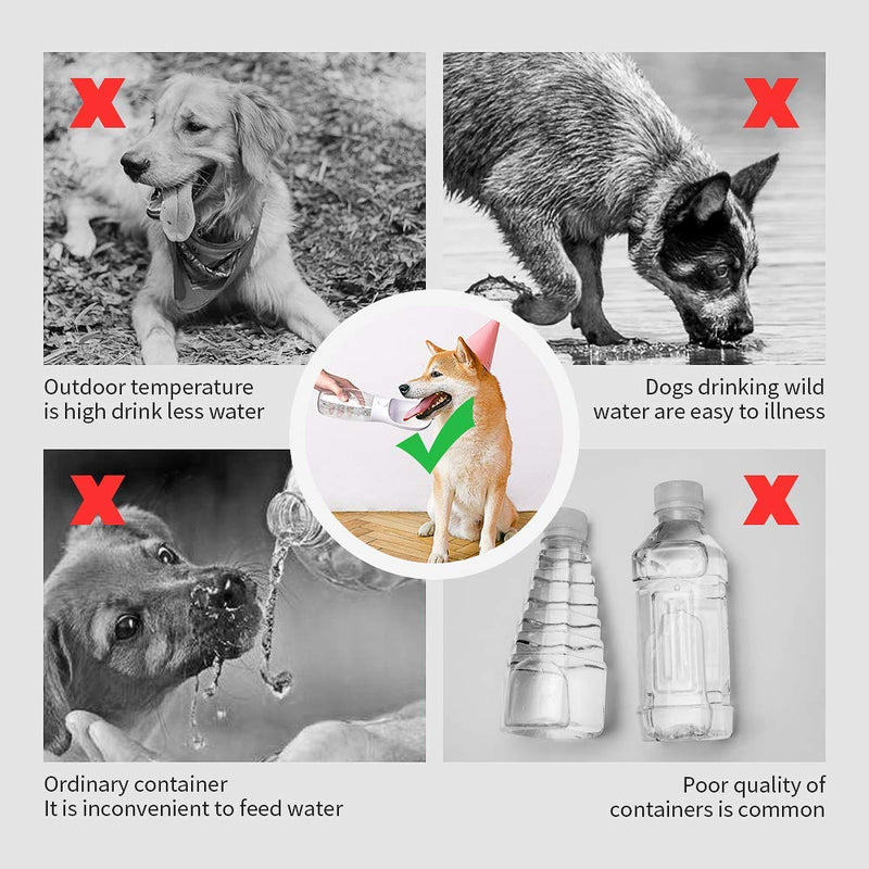 Starbea Dog Water Bottle, 19 OZ Leak Proof Portable Water Dispenser for Pet Large dogs Outdoor Walking Hiking Travelling 1 Count (Pack of 1) - PawsPlanet Australia