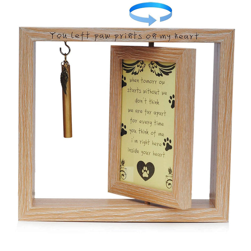 engmvwod Pet Memorial Keepsake Picture Frame Cylinder Memorial Dog cat Urn Ashes Keepsake - PawsPlanet Australia