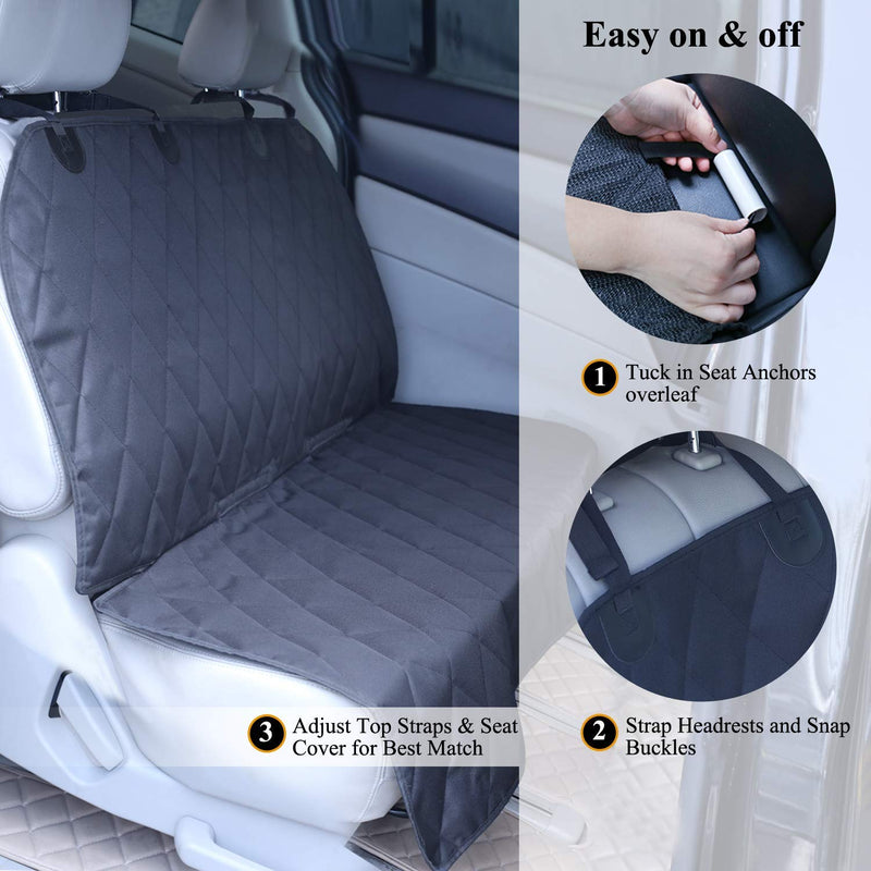 VIVAGLORY Dog Seat Covers, No-skirt Design Back Seat Protectors for Small & Large Cars, SUVs & MPVs, Quilted 600D Oxford Pet Seat Cover, Black, L Large (width 145cm) - PawsPlanet Australia