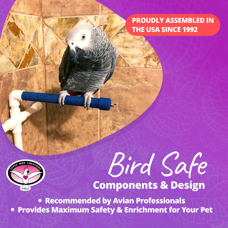 [Australia] - Super Bird Creations SB126 Portable Fold-Away Shower Perch with Suction Cups, Bird Grooming Accessory for Medium & Large Size Birds, 9.5” x 11” x 8” 