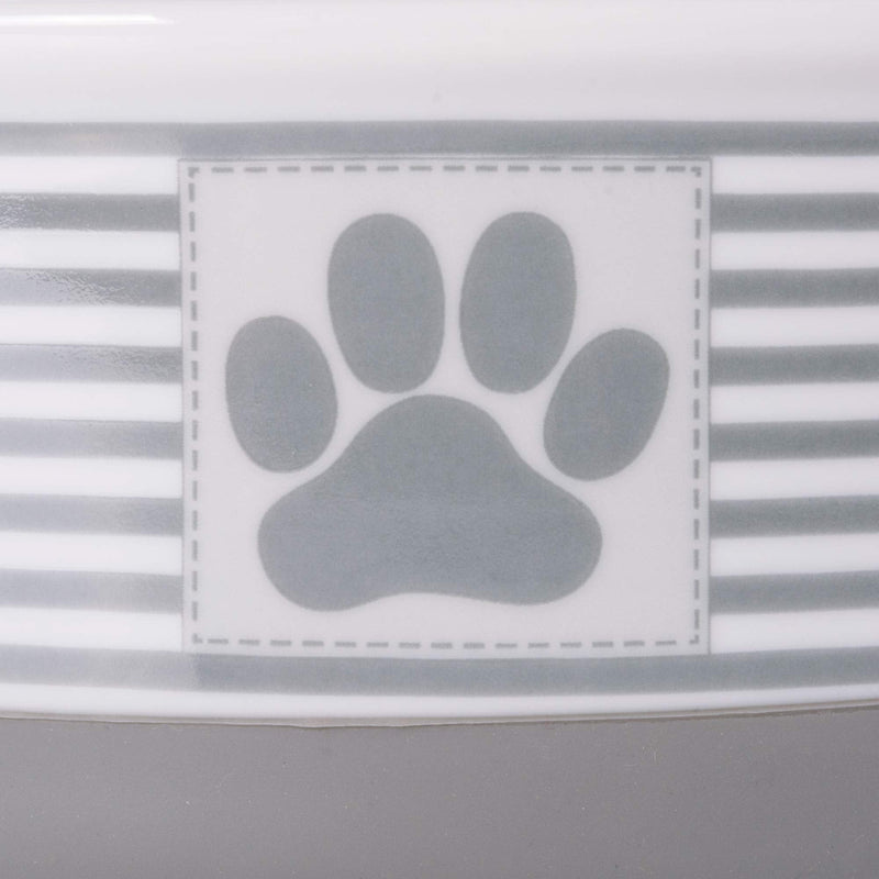Bone Dry Paw & Patch Ceramic Pet Collection Small Bowl, 4.25x2" Gray - PawsPlanet Australia