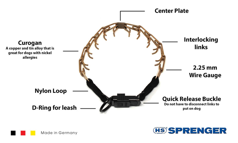 Herm Sprenger Curogan Prong Dog Training Collar with Quick Release Buckle Ultra-Plus Pet Pinch Collar Hypoallergenic Nickel Free No-Pull Collar for Dogs Made in Germany 16in (40cm) x 2.25mm - PawsPlanet Australia