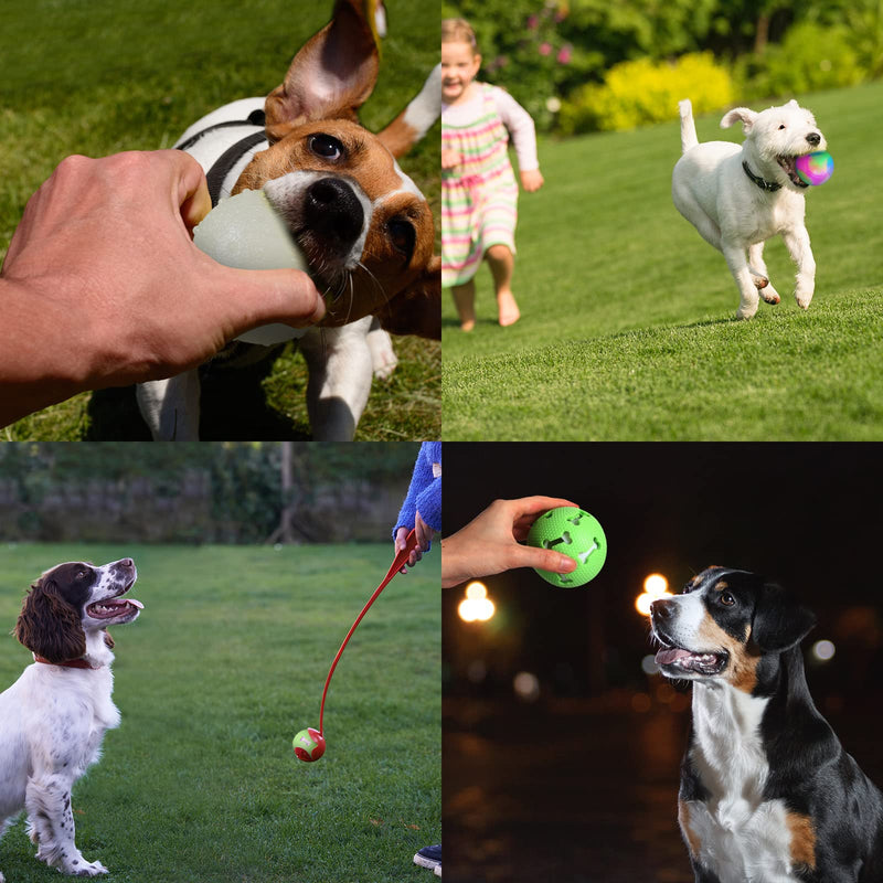 3 Pcs Glowing Dog Balls with Interactive LED Flashing Elastic Ball Glow in The Dark Ball Dog Ball Rubber Glow Fetch Dog Toy for Pet Puppy Cats Dog - PawsPlanet Australia