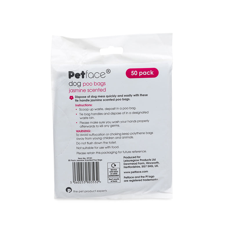 Petface Jasmine Scented Dog Poop Bags (50 pieces) 50 pack scented bags - PawsPlanet Australia