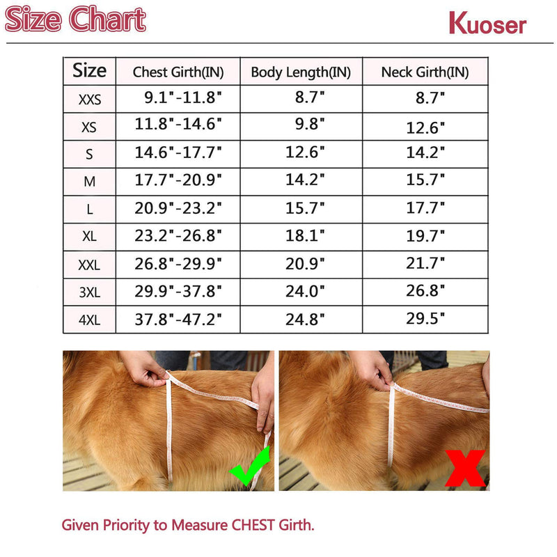 Kuoser Cozy Waterproof Windproof Reversible British Style Plaid Dog Vest Winter Coat Warm Dog Apparel for Cold Weather Dog Jacket for Small Medium Large Dogs with Furry Collar (XS - 3XL) XS(Chest:11.8-14.6", Body: 9.8") Purple - PawsPlanet Australia