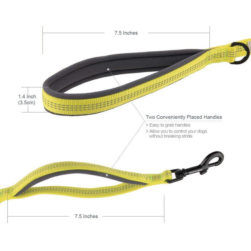 [Australia] - SKIPDAWG Heavy Duty Dog Leash Rope Highly Reflective Stitching, 5 FT Long Durable Climbing Rope with Metal Carabiner, Dog Training Leash for Walking/Running/Hiking L Lime 