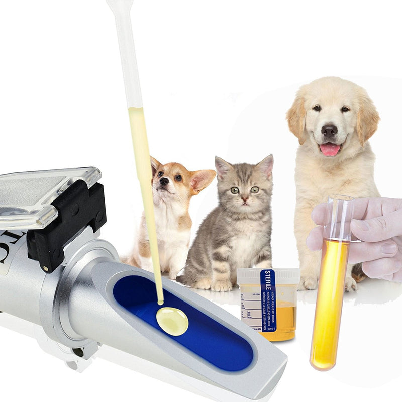 Pet Dog & Cat Refractometer,V-Resourcing Pet Urine Specific Gravity (1.000~1.060) Clinical Refractometer with Serum or Plasma Protein Test (2~14 g/100ml) for Veterinary Cat,Dog, Pets - PawsPlanet Australia