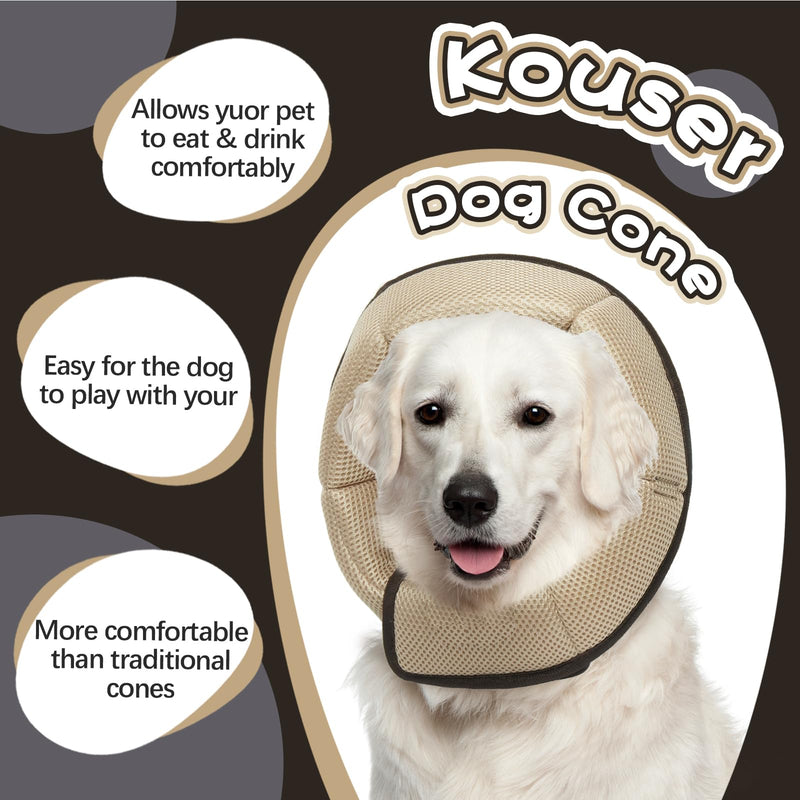 Kuoser neck brace for dogs, comfortable leak protection for dogs, protective measures for dogs, adjustable dog collar, dog collar for dogs, prevention of bite and lick wounds, brown S S---Neck circumference: 24-30cm brown - PawsPlanet Australia