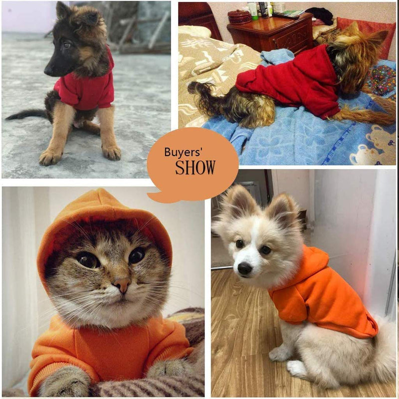 Befx Dog Clothes Pet Dog Hoodies Only for Puppy Small Dogs Coat Soft Fleece Warm Puppy Clothes Vest Chihuahua Clothes Coat Jacket Sweatshirts Puppy Outfits Cat Clothing Dogs Clothing,Read Size Firstly XS (Chest Girth 10.63" , Back Length 6.30") Orange - PawsPlanet Australia