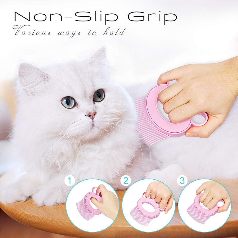 Skycase Cat Massage Comb Pet Cat Dog Grooming Hair Removal Shedding Cleaning Brush, Pink - PawsPlanet Australia