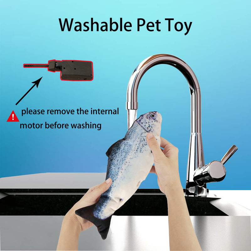 Flopping Fish Electric Moving Dog Fish Toy，Realistic Flopping Fish Rocking Dog Toy，Interactive Pet Toys for Dog Exercise，Small and Medium Dog Floppy Fish Animal Toy Salmon - PawsPlanet Australia
