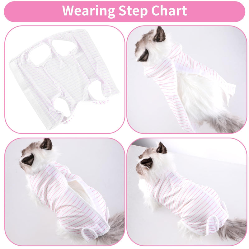 cobee Professional Cat Recovery Suit for Abdominal Wounds or Skin Diseases, Cat Surgery Recovery Suit Soft E Collar Cone Alternative Cat Onesie for Cats (Pink, Size M) - PawsPlanet Australia