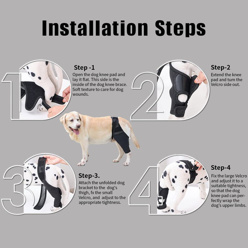 Lineiss Dog Knee Brace Dog Acl Leg Brace Dog Knee Brace for Torn Acl Hind Leg Dog Knee Brace for Luxating Patella Dog Hip Support Brace Adjustable Rear Leg Braces for Dogs Pet Knee Brace Black L - PawsPlanet Australia