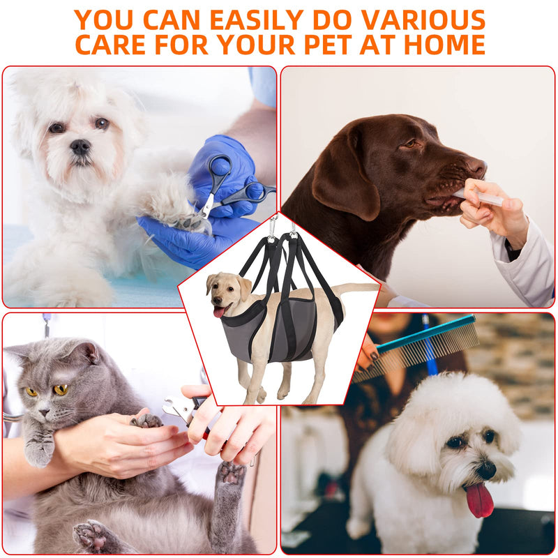 Pidsen Pet Grooming Hammock Harness for Dogs, Dog Hammock Restraint Bag, Breathable and Quick-Dry Grooming Nail Trim Sling Hammocks, with Nail Clippers/Trimmer, Nail File, Pet Comb (S) S - PawsPlanet Australia