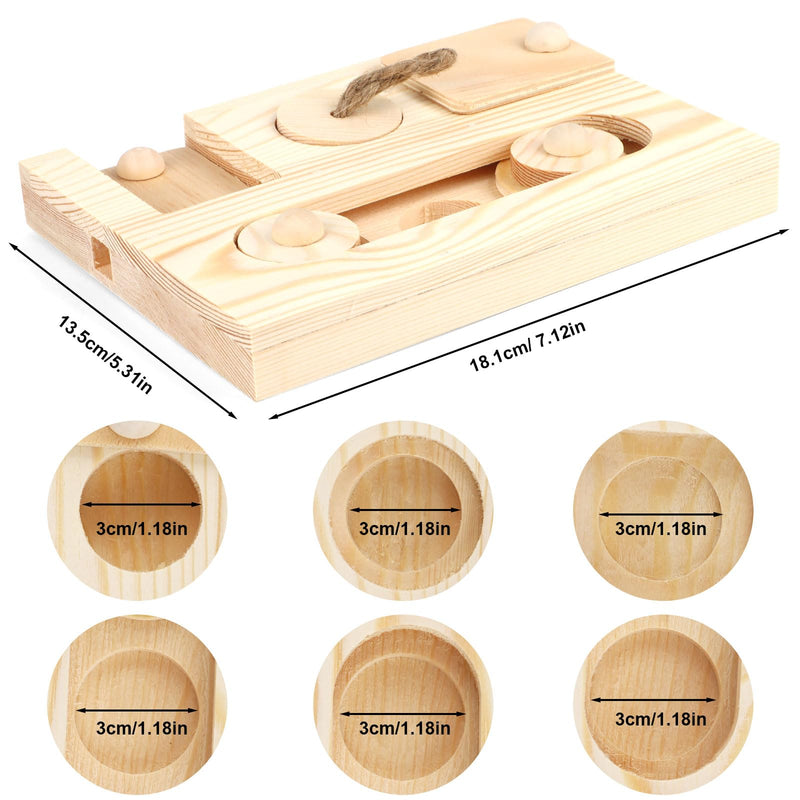 Encuryna Hamster Toy, Guinea Pig Toy, 6 in 1 Wooden Toy for Foraging, Interactive Treat Toy for Bunnies, Chinchilla Hamsters, Guinea Pigs, Gerbils - PawsPlanet Australia