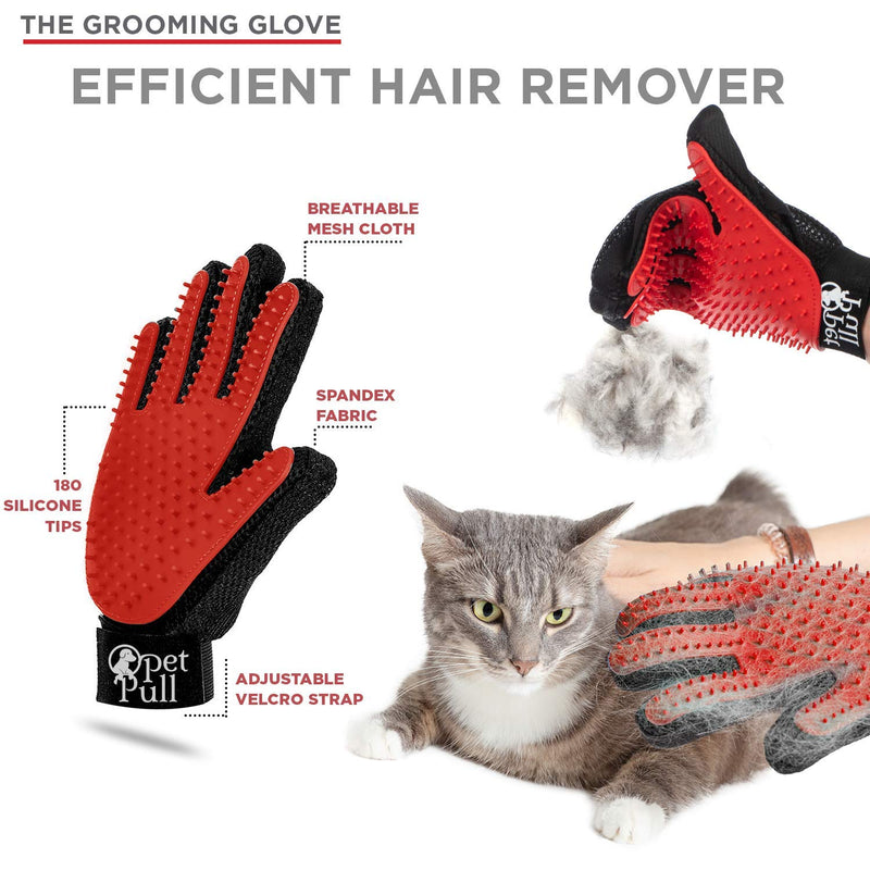 Complete Professional Pet Grooming Kit | Self Cleaning Slicker Brush for Dogs & Cats | Pro Grooming Brush Effectively Reduces Shedding Fur | Pet Hair Remover Brush Gloves | Combo Gift Set - PawsPlanet Australia